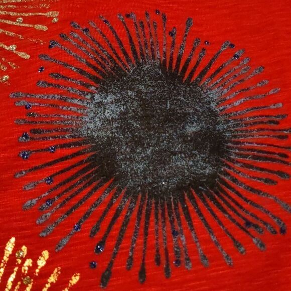 Lane Bryant 26-28 Red Gold Silver Blue‎ Metallic Fireworks tank - Picture 9 of 9